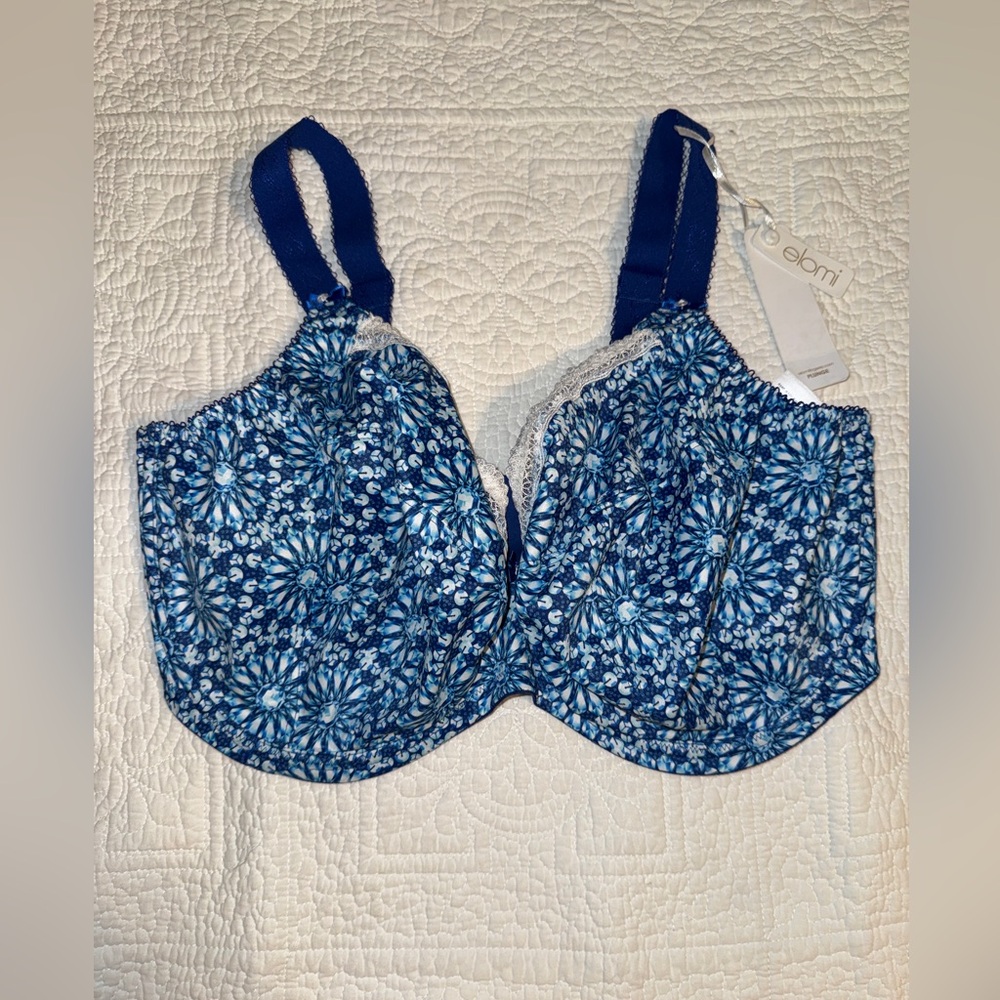 Elomi Blue Floral Women's Bra 38H